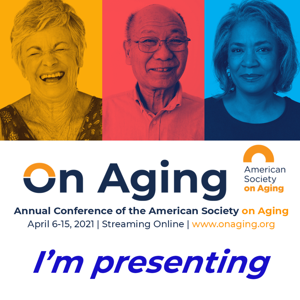 On Aging 2021 badge for presenters 