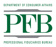 Department of Consumer Affairs Professional Fiduciaries Bureau PFB