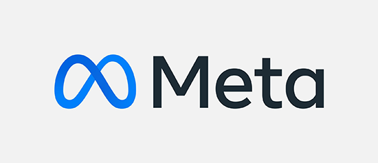Logo of Meta, the new parent company of Facebook